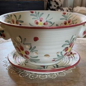 New Debco Handled Colander with Tray Dish Plate Drainer for Fruit and 🍒🍓